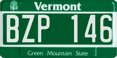 VT license plate BZP146