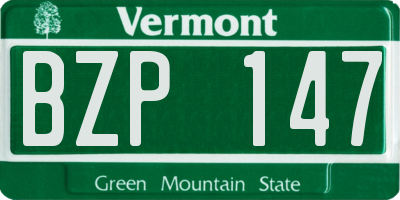 VT license plate BZP147