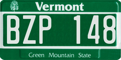 VT license plate BZP148