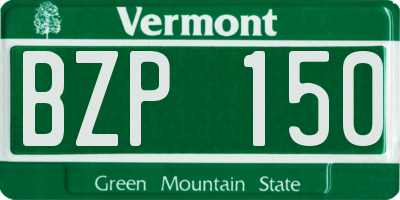 VT license plate BZP150