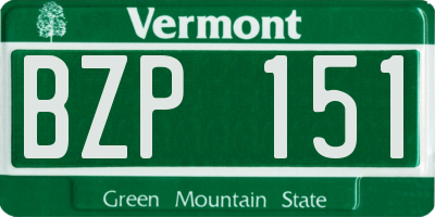 VT license plate BZP151