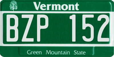 VT license plate BZP152