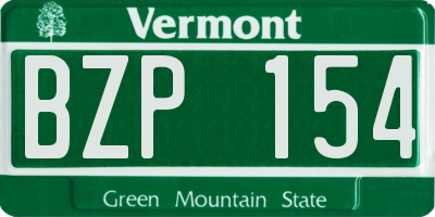 VT license plate BZP154