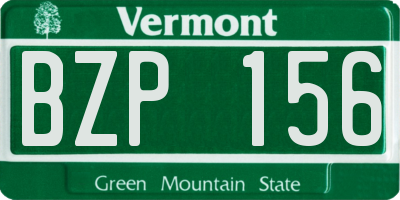 VT license plate BZP156
