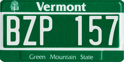 VT license plate BZP157