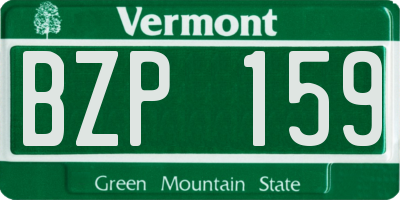 VT license plate BZP159