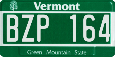 VT license plate BZP164