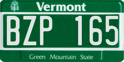 VT license plate BZP165
