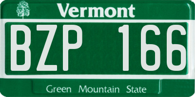 VT license plate BZP166