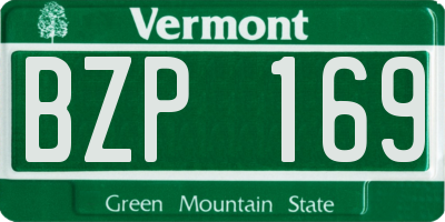 VT license plate BZP169