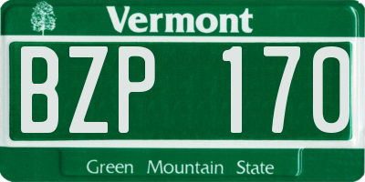 VT license plate BZP170