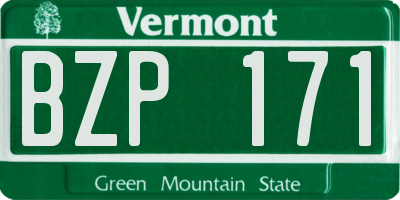 VT license plate BZP171