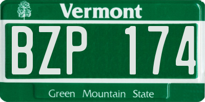VT license plate BZP174
