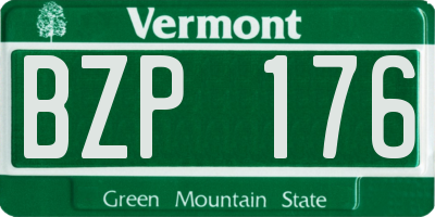 VT license plate BZP176