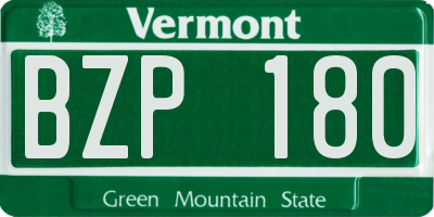 VT license plate BZP180