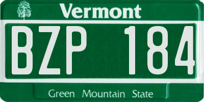 VT license plate BZP184