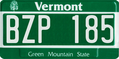 VT license plate BZP185