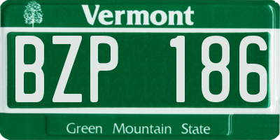 VT license plate BZP186