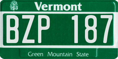 VT license plate BZP187