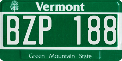 VT license plate BZP188