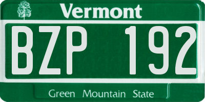 VT license plate BZP192