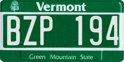 VT license plate BZP194