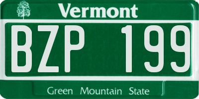 VT license plate BZP199