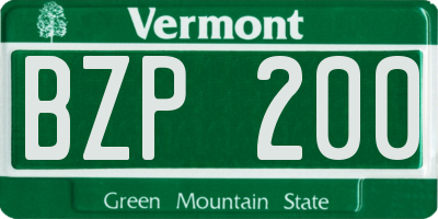 VT license plate BZP200