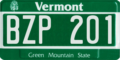 VT license plate BZP201