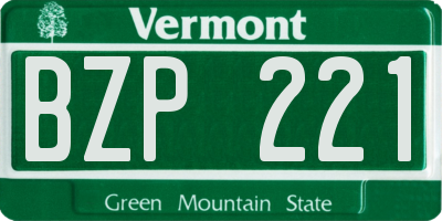 VT license plate BZP221