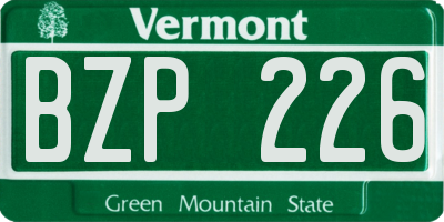 VT license plate BZP226