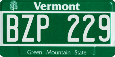 VT license plate BZP229