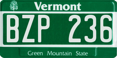 VT license plate BZP236