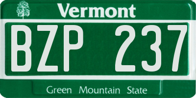 VT license plate BZP237