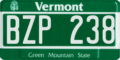 VT license plate BZP238