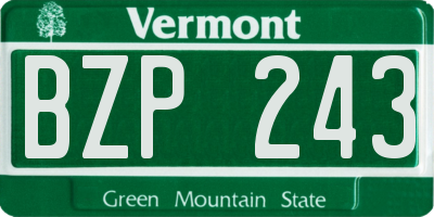 VT license plate BZP243