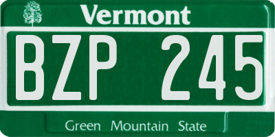 VT license plate BZP245
