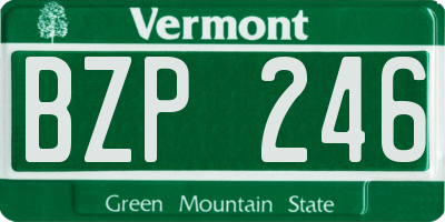 VT license plate BZP246