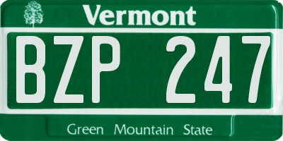 VT license plate BZP247