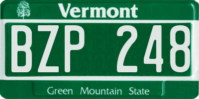 VT license plate BZP248