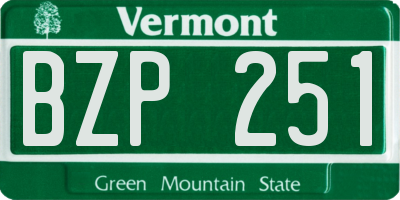 VT license plate BZP251