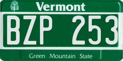 VT license plate BZP253