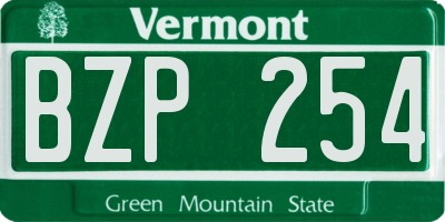 VT license plate BZP254