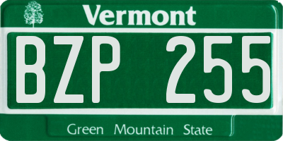 VT license plate BZP255
