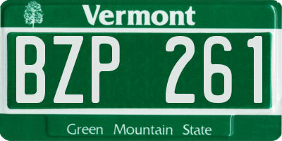 VT license plate BZP261