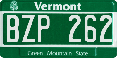 VT license plate BZP262