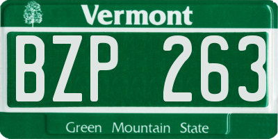 VT license plate BZP263