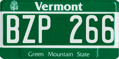 VT license plate BZP266