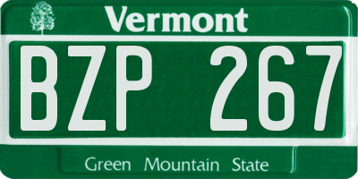 VT license plate BZP267