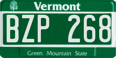 VT license plate BZP268